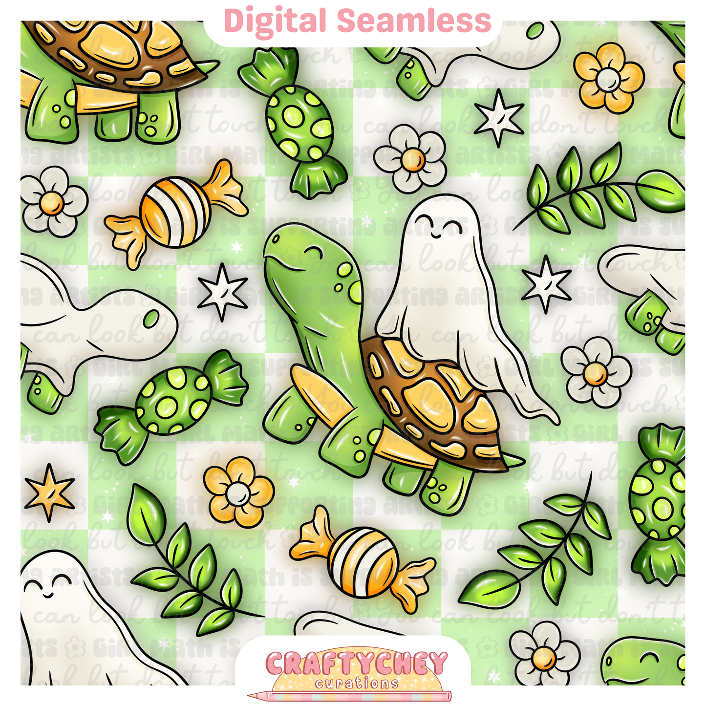 Ghost Turtles (Seamless + PNG)