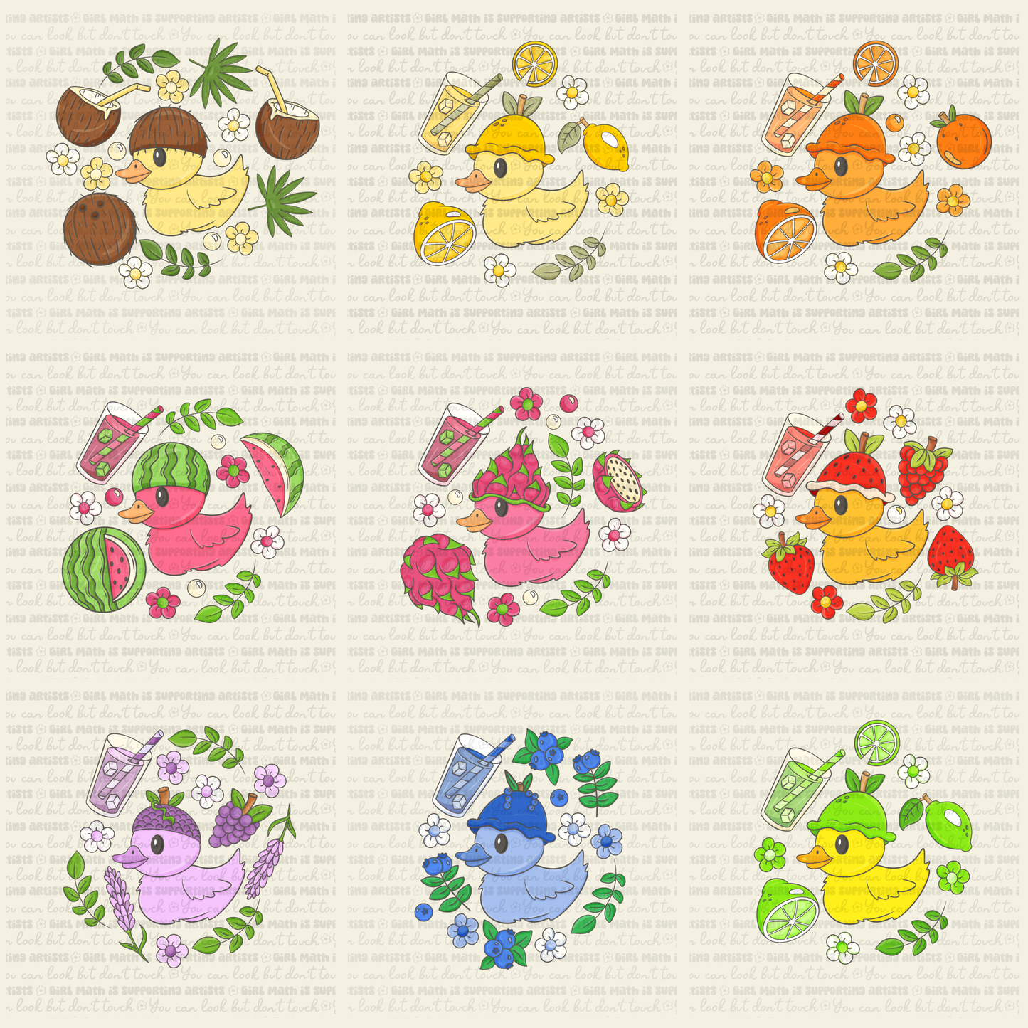 BUNDLE: Fruit Ducks - PNG's + Digital Stickers