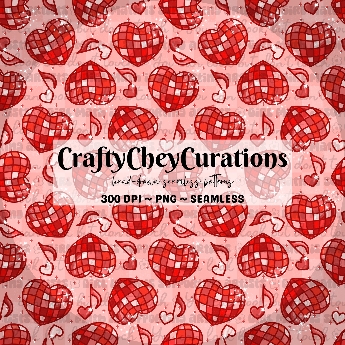 Pink & Red Disco Hearts