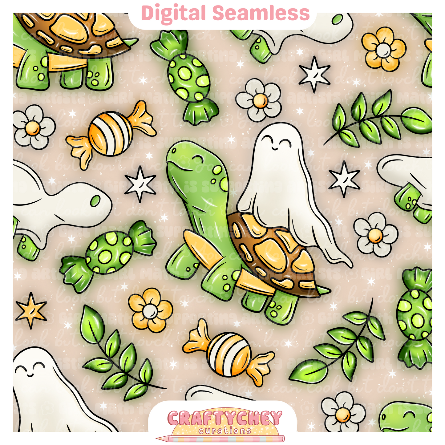 Ghost Turtles (Seamless + PNG)