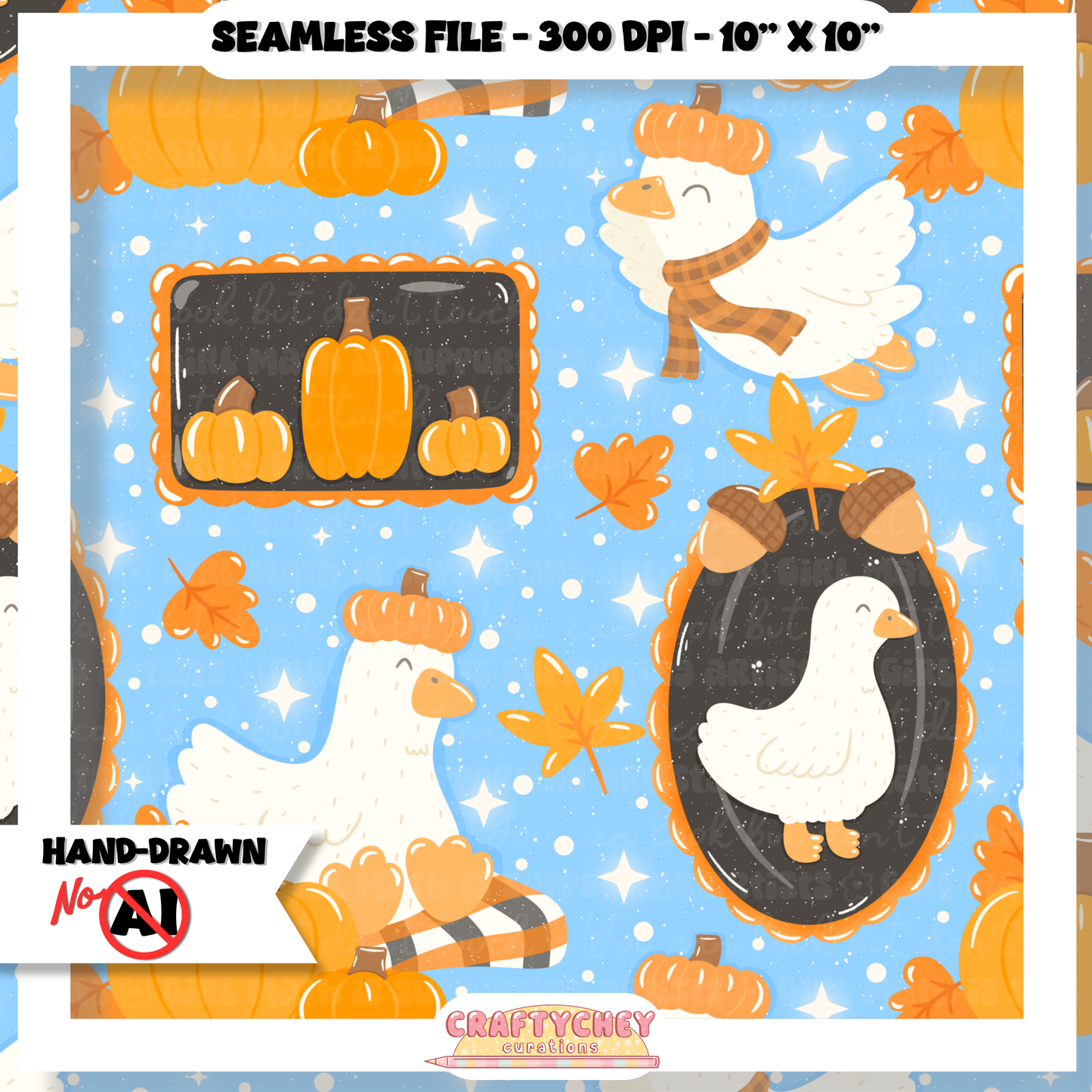 Fall Granny Geese (Seamless + PNG)