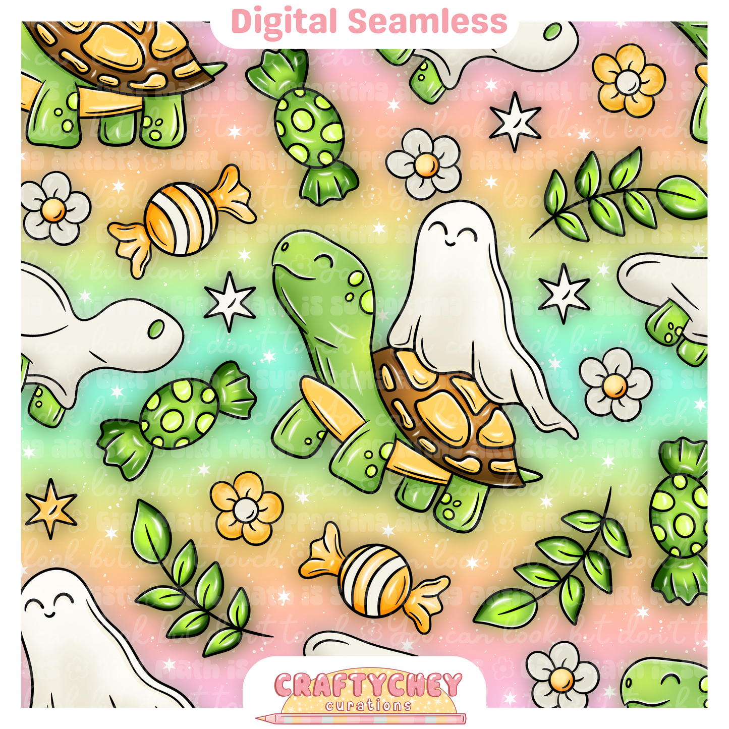 Ghost Turtles (Seamless + PNG)