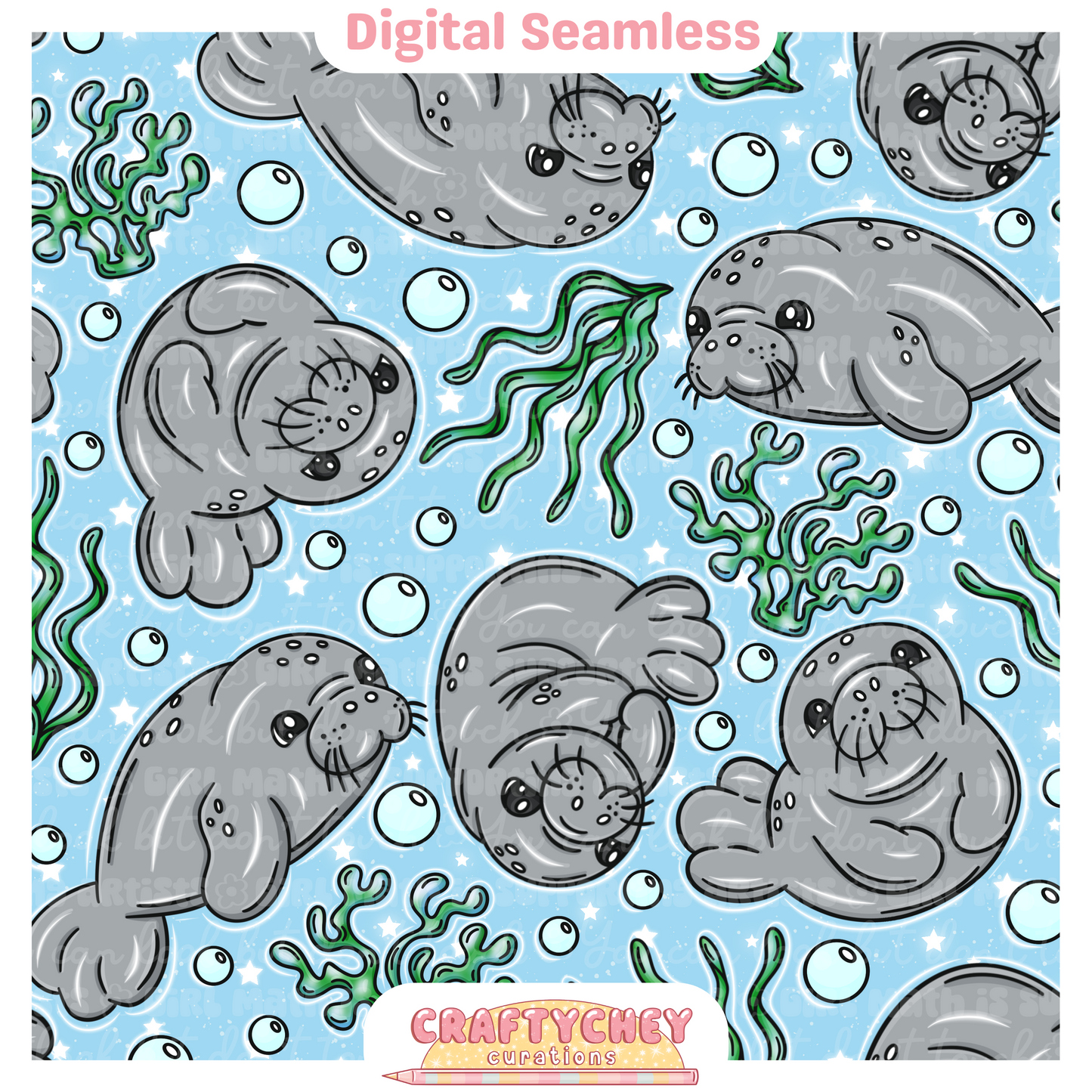 Glowing Manatees (Gray)