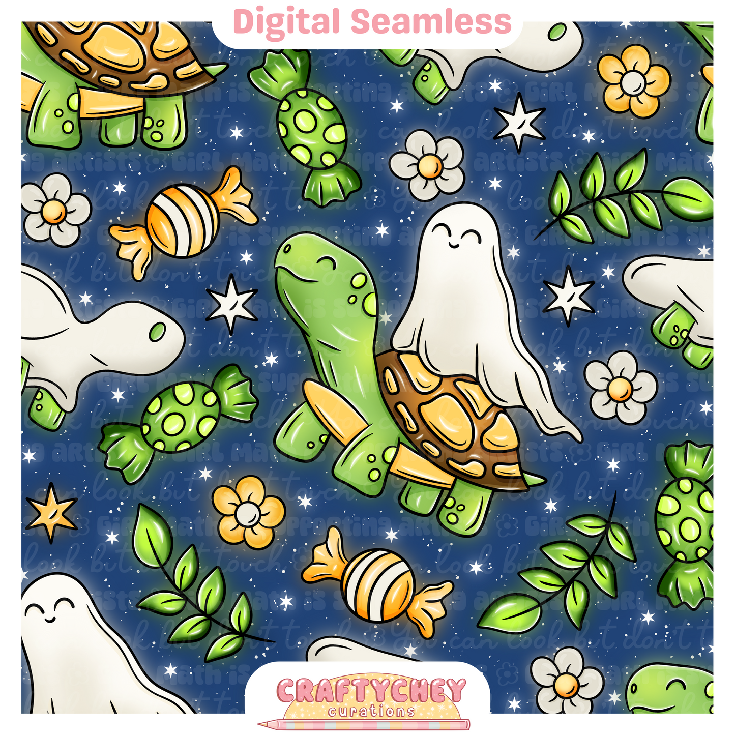 Ghost Turtles (Seamless + PNG)
