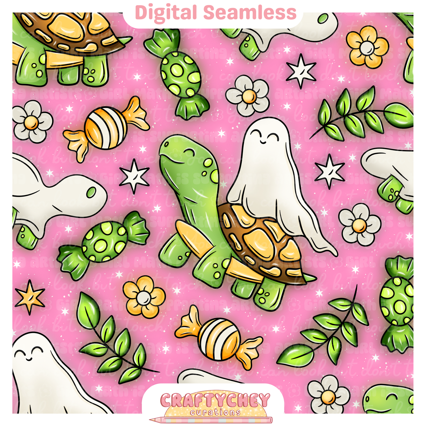 Ghost Turtles (Seamless + PNG)