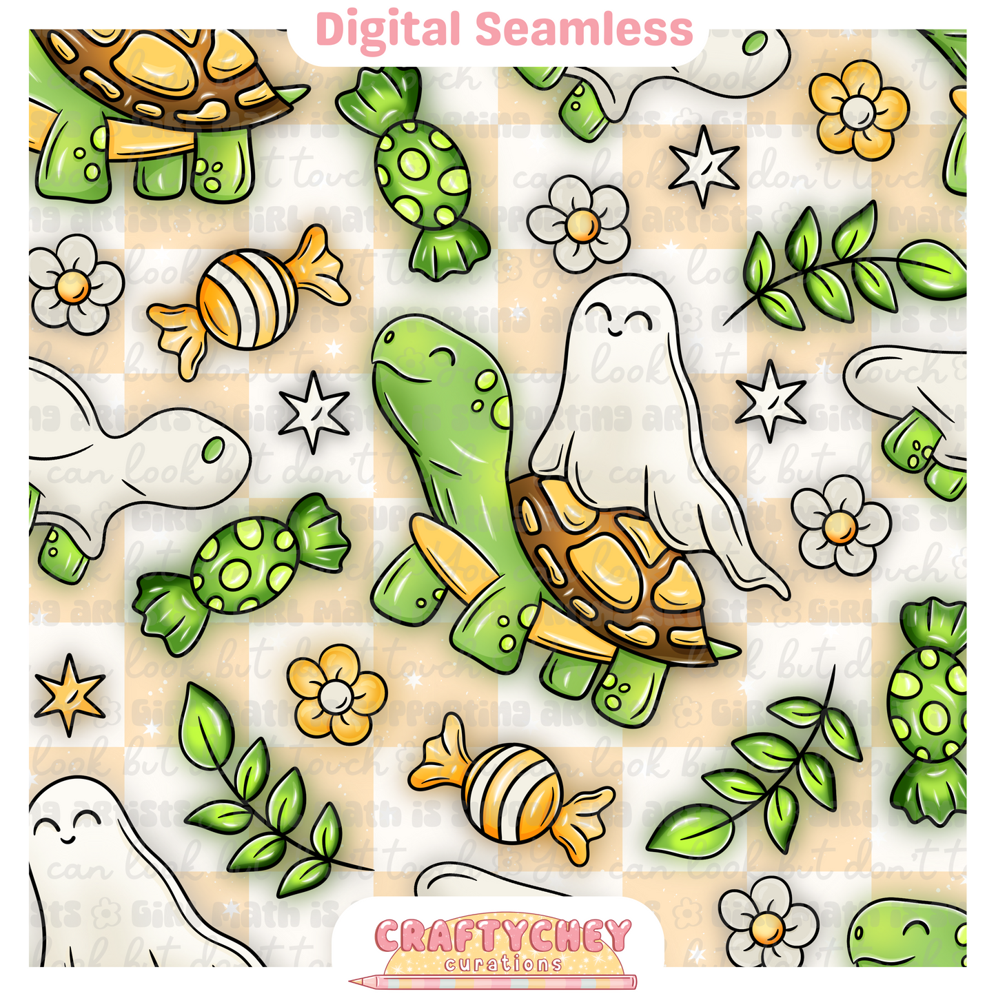 Ghost Turtles (Seamless + PNG)