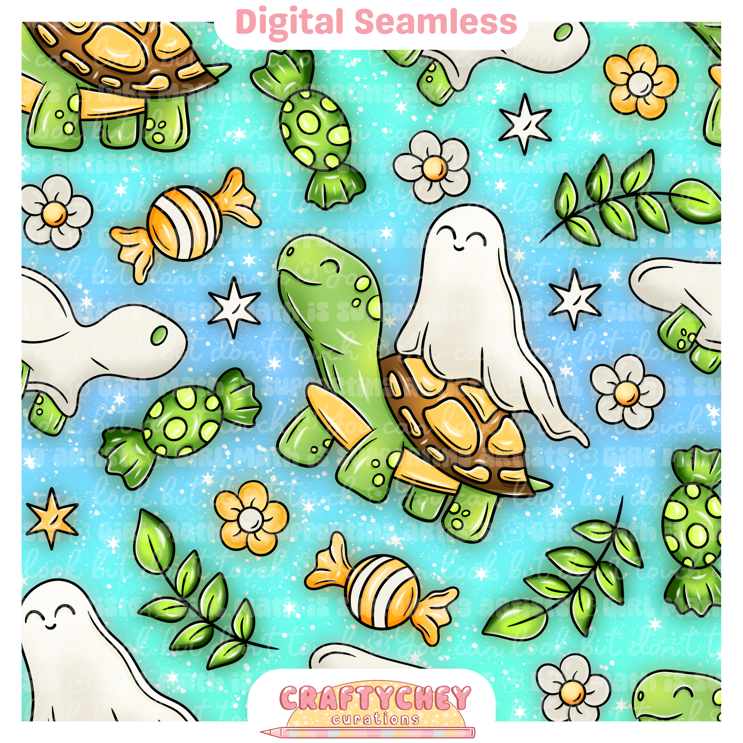 Ghost Turtles (Seamless + PNG)