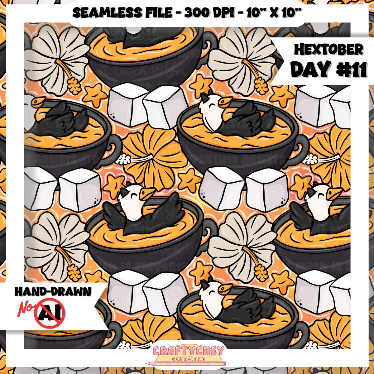 Hextober Day 11: Liquid Black/Orange (Seamless + PNG) (Copy)