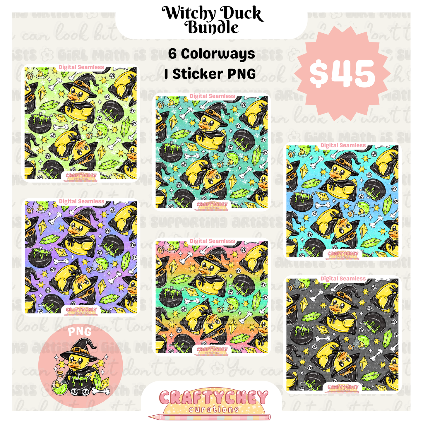 Witchy Rubber Ducks (Black)