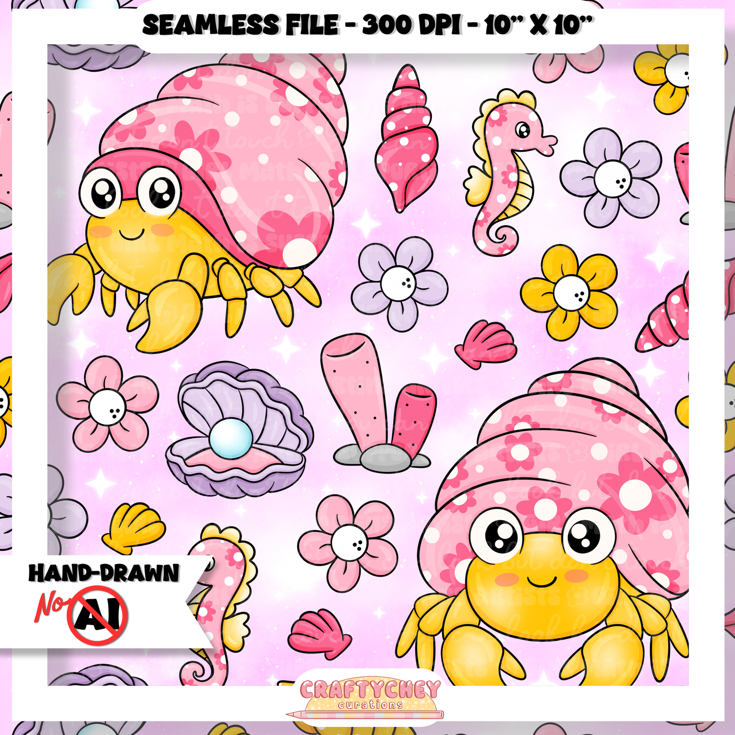 Juicy Summer: Day 10: Shell (Seamless + PNG)