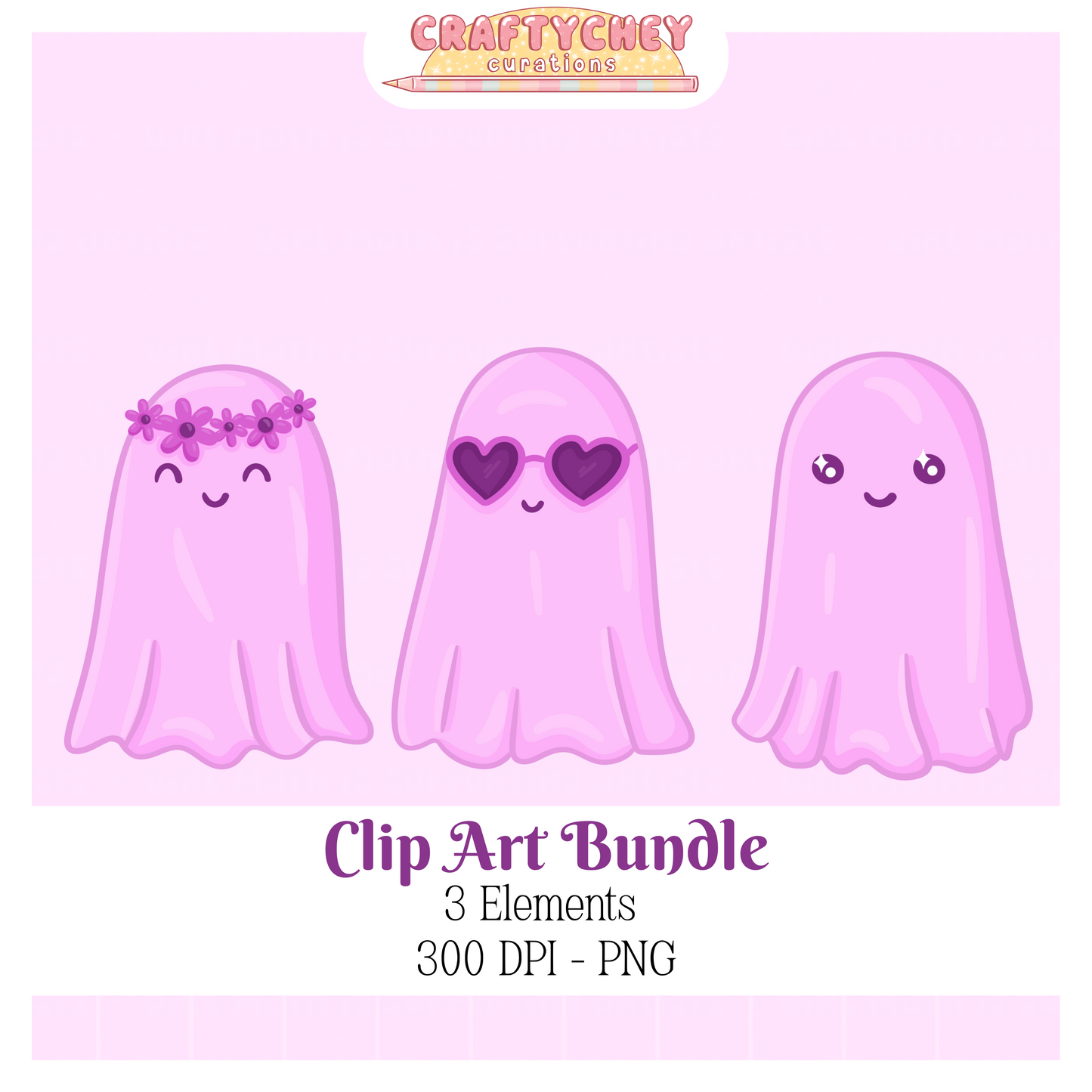 Purple Ghosts (CLIP ART)