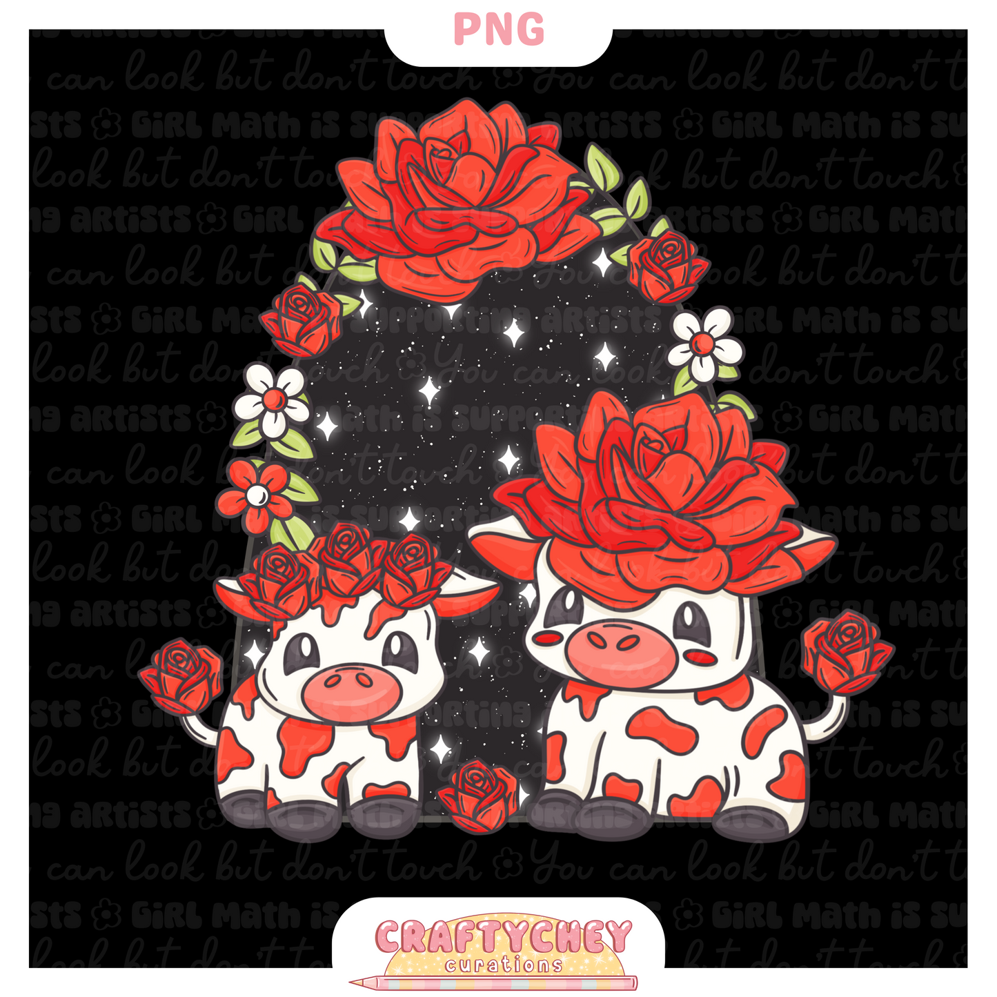 Red Rose Cows (PNG ONLY)