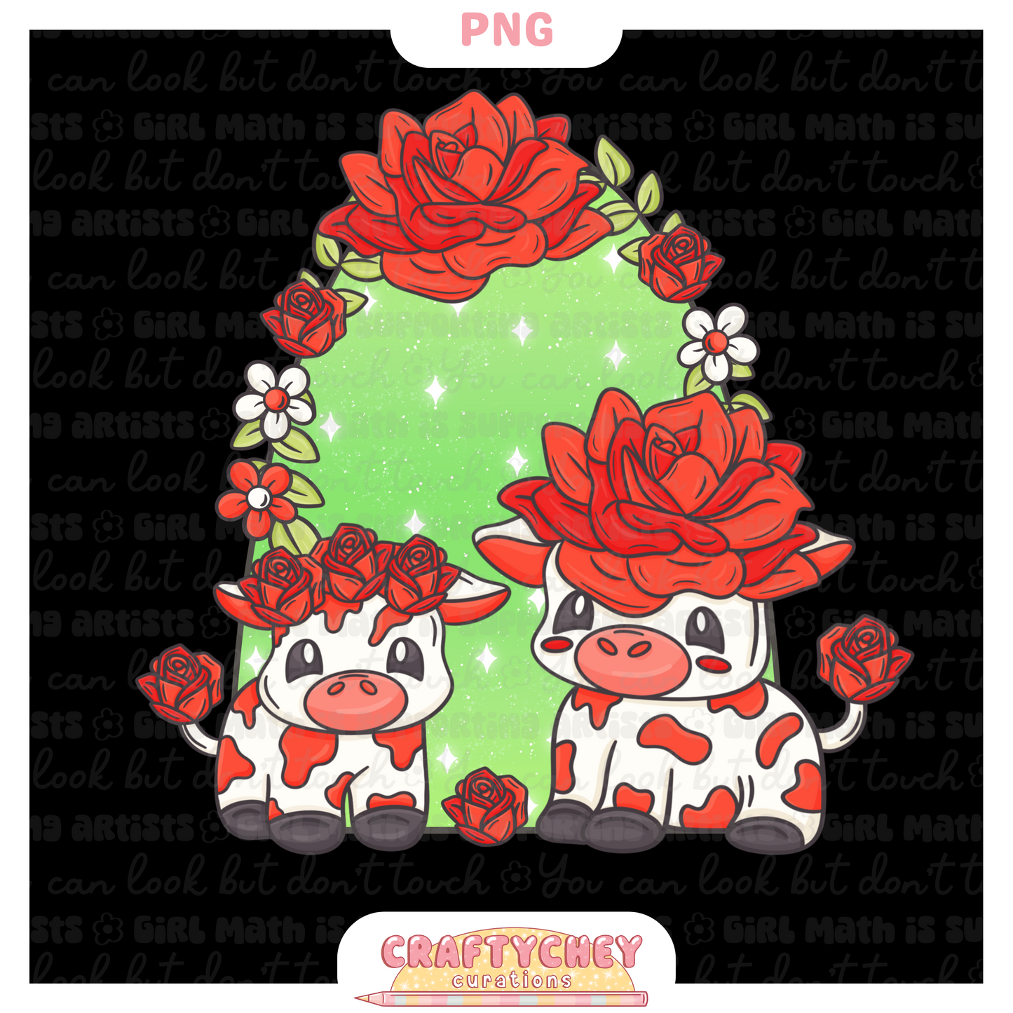 Red Rose Cows (PNG ONLY)