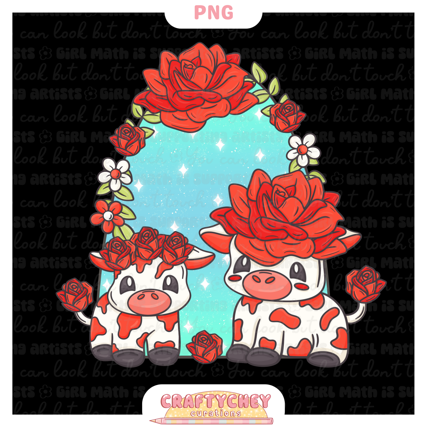 Red Rose Cows (PNG ONLY)