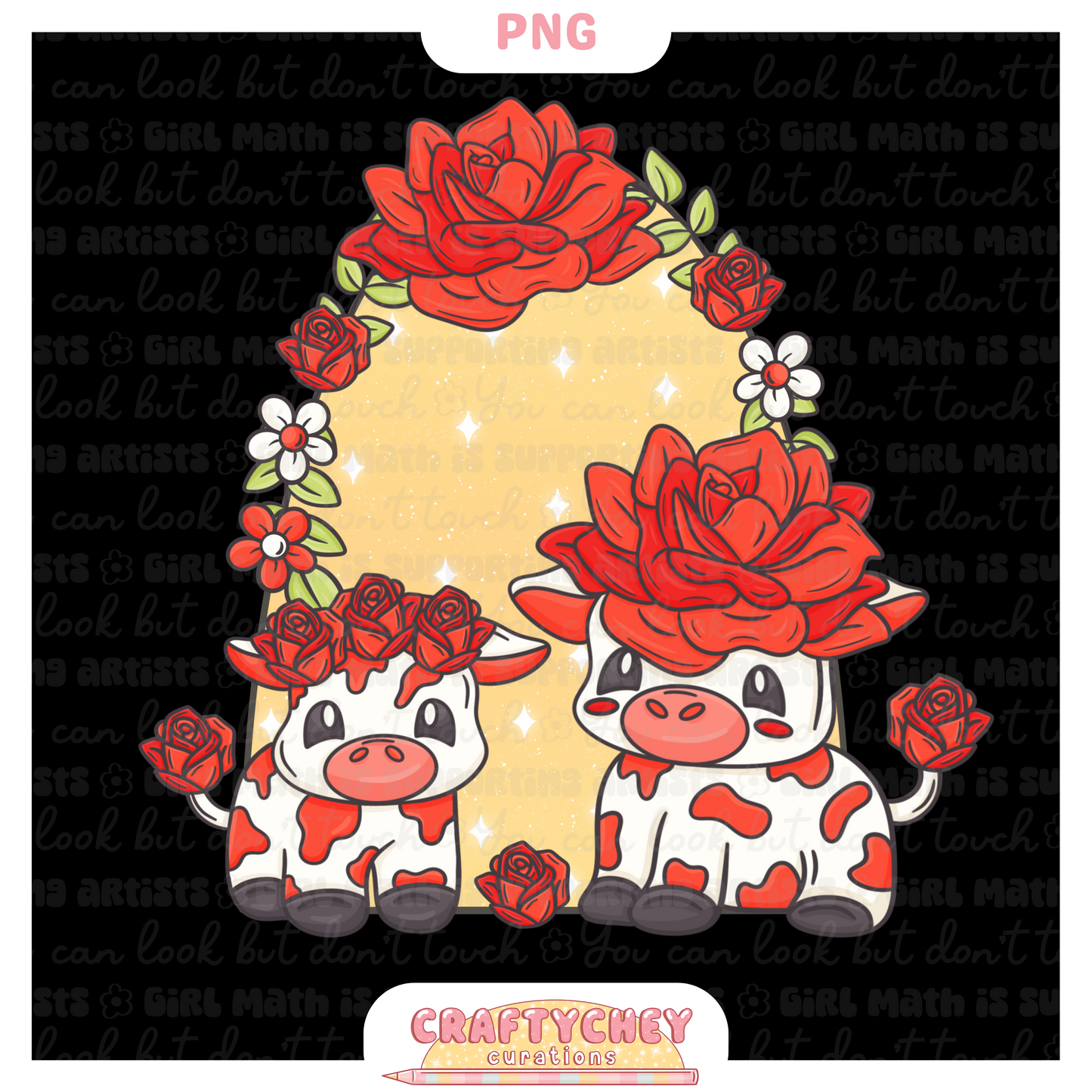 Red Rose Cows (PNG ONLY)