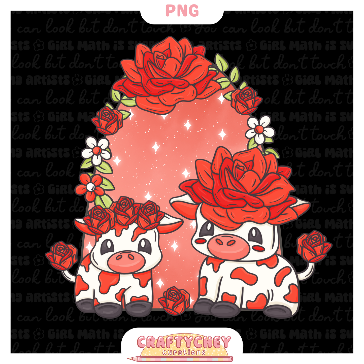 Red Rose Cows (PNG ONLY)
