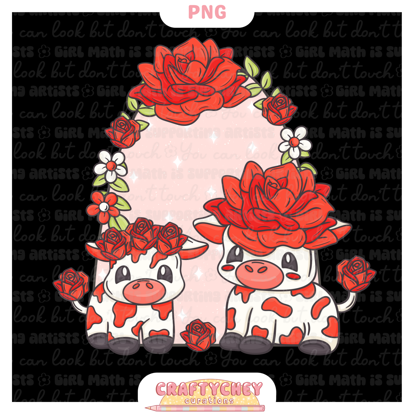 Red Rose Cows (PNG ONLY)