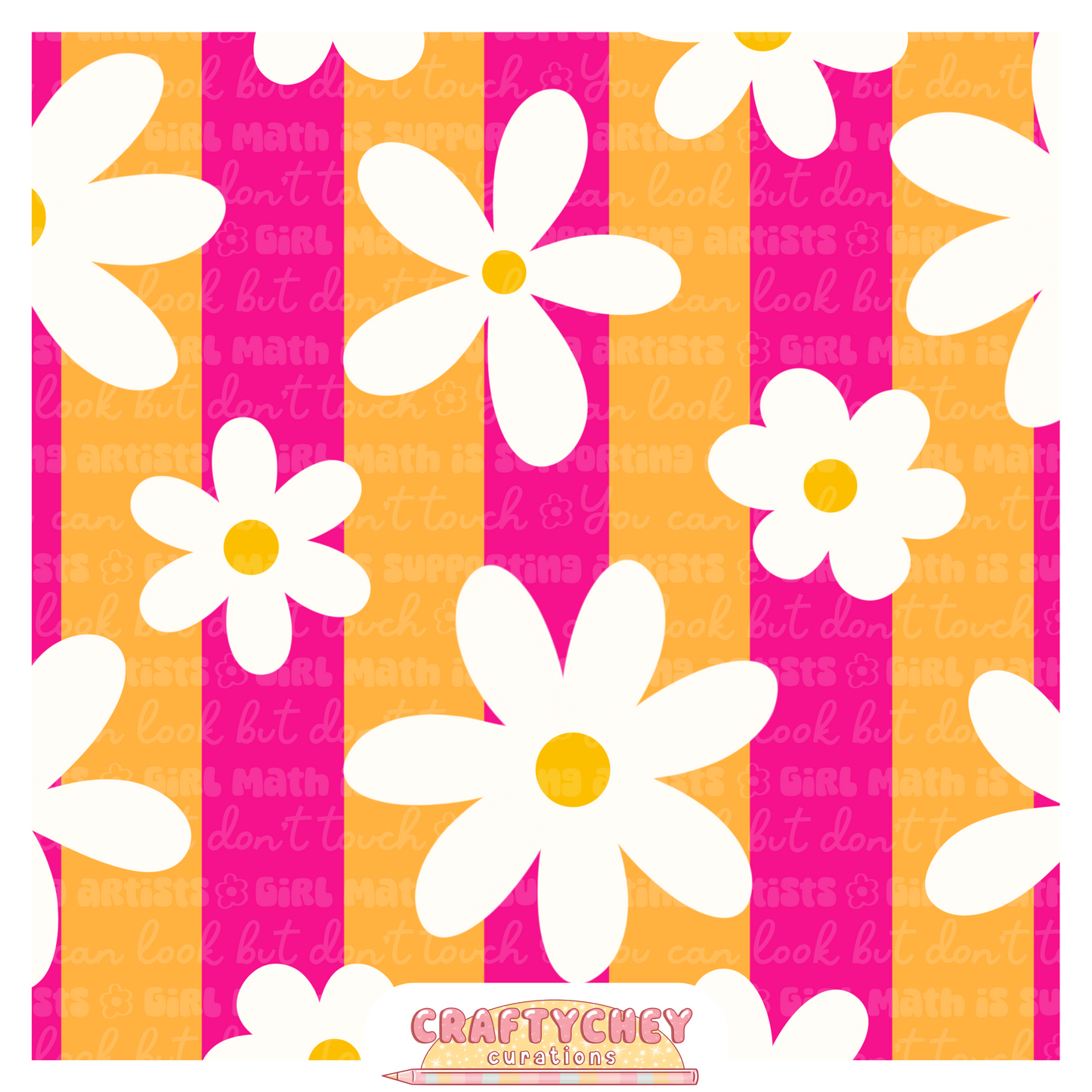 Pink + Yellow Stripe Florals