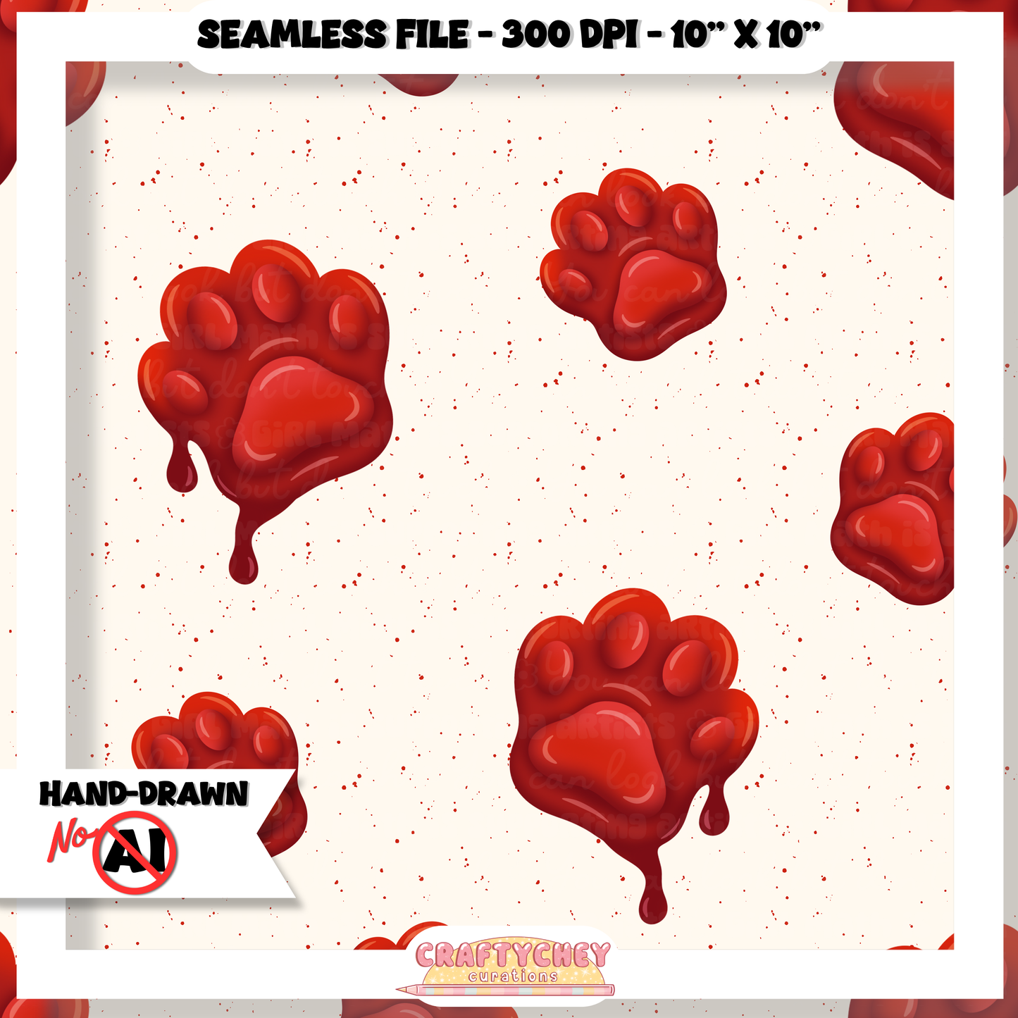 Bloody / Painted Paw Prints