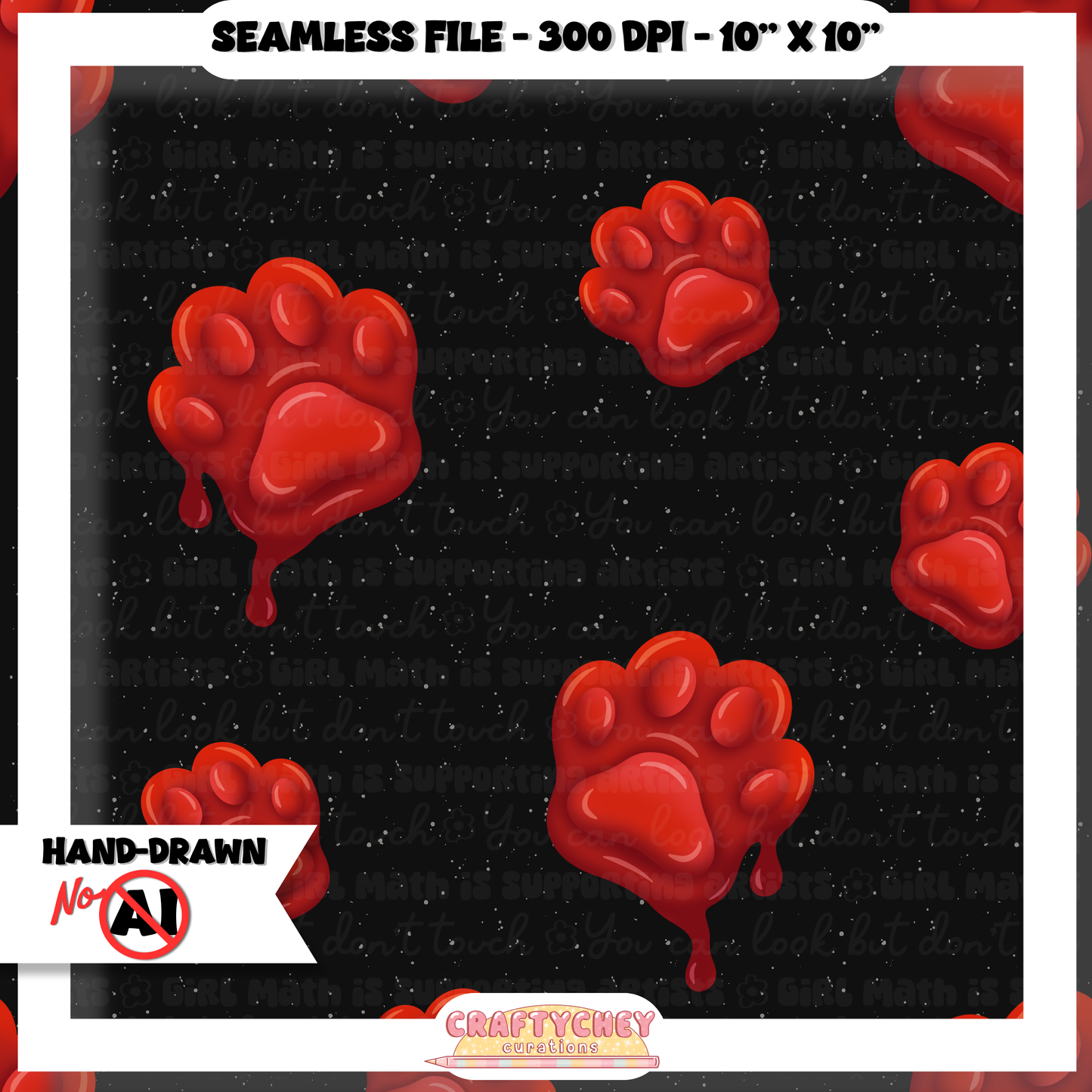 Bloody / Painted Paw Prints