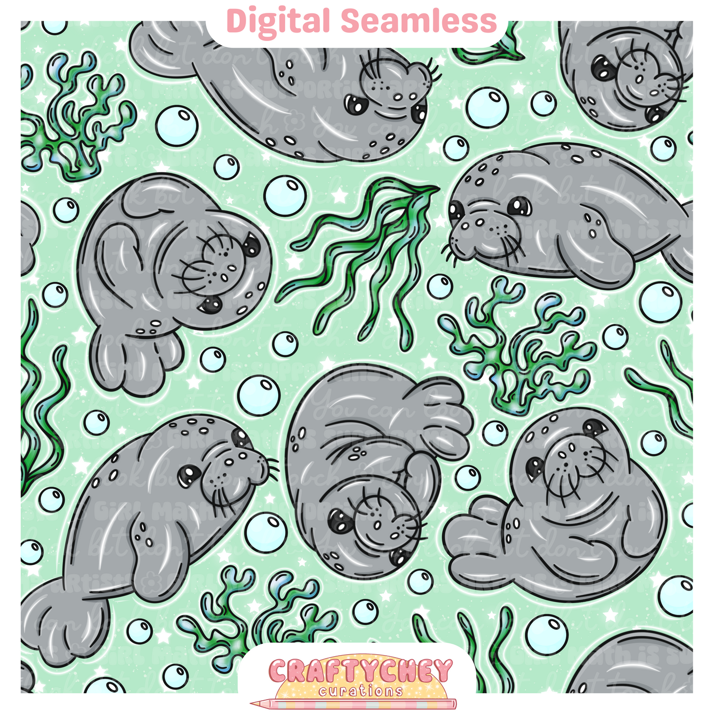 Glowing Manatees (Gray)