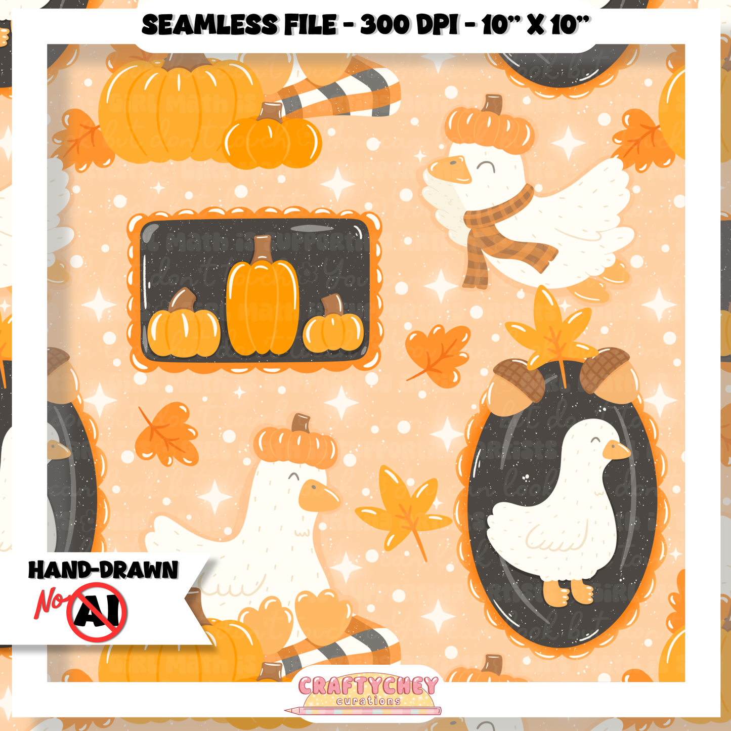 Fall Granny Geese (Seamless + PNG)