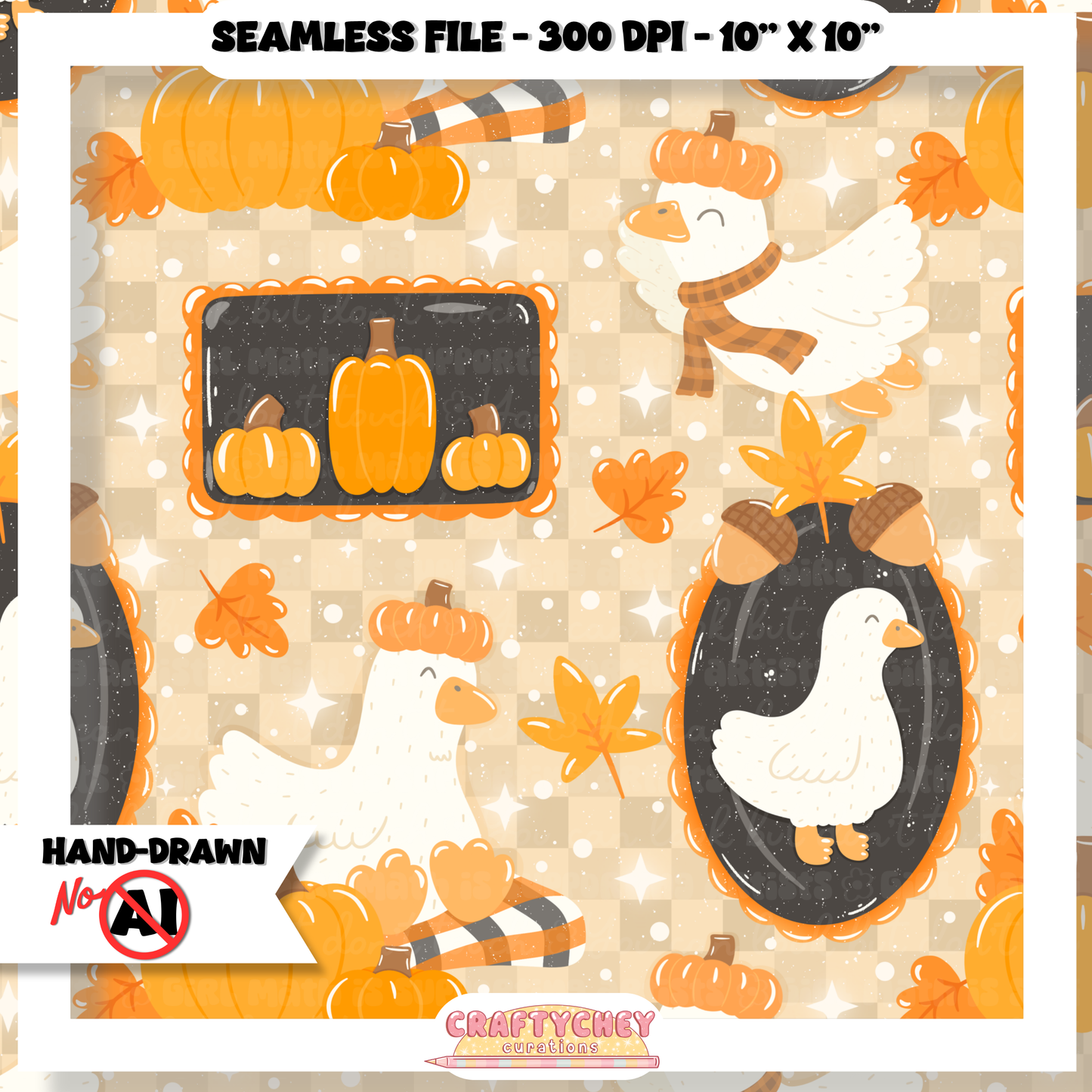 Fall Granny Geese (Seamless + PNG)