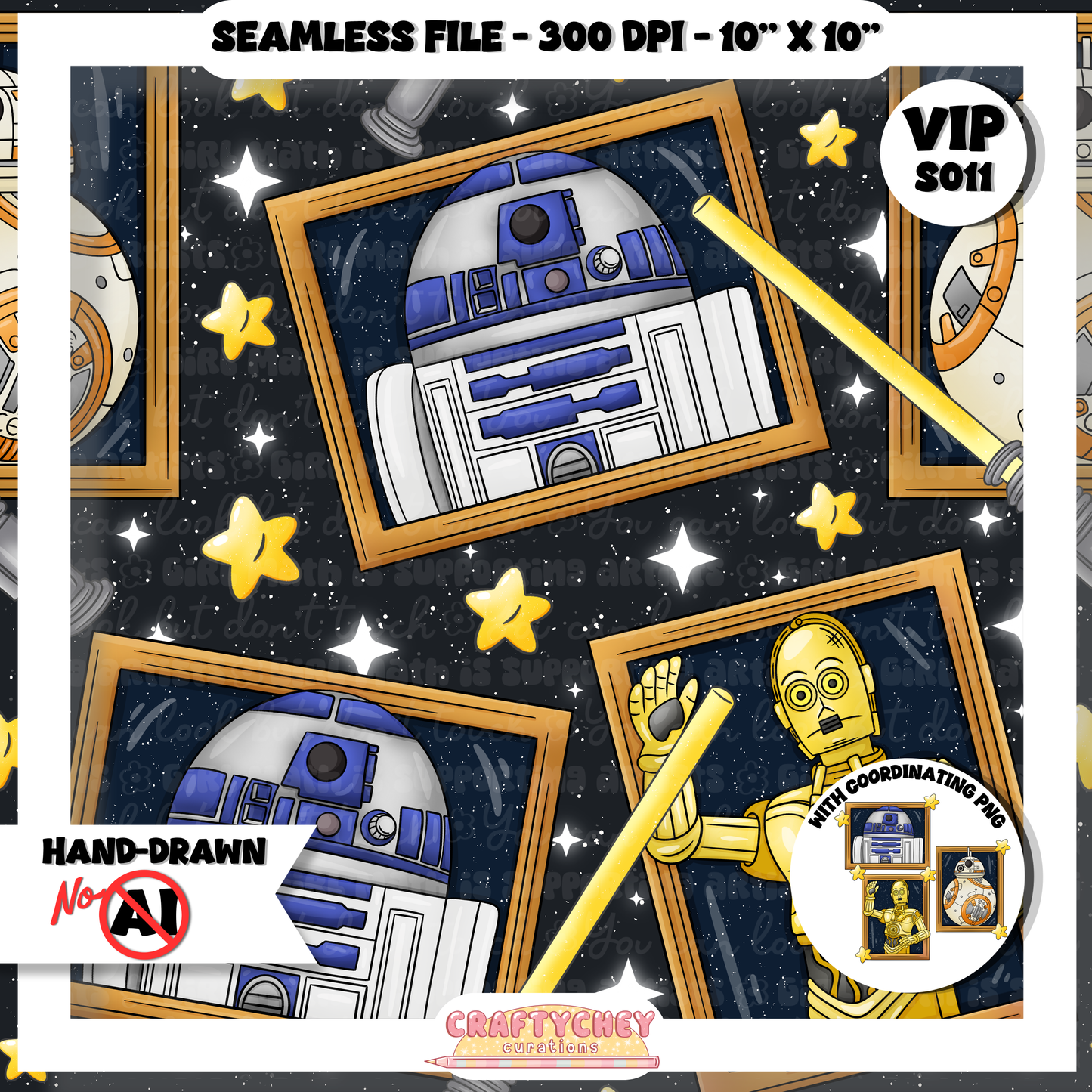 Droid Portraits (Seamless + PNG)