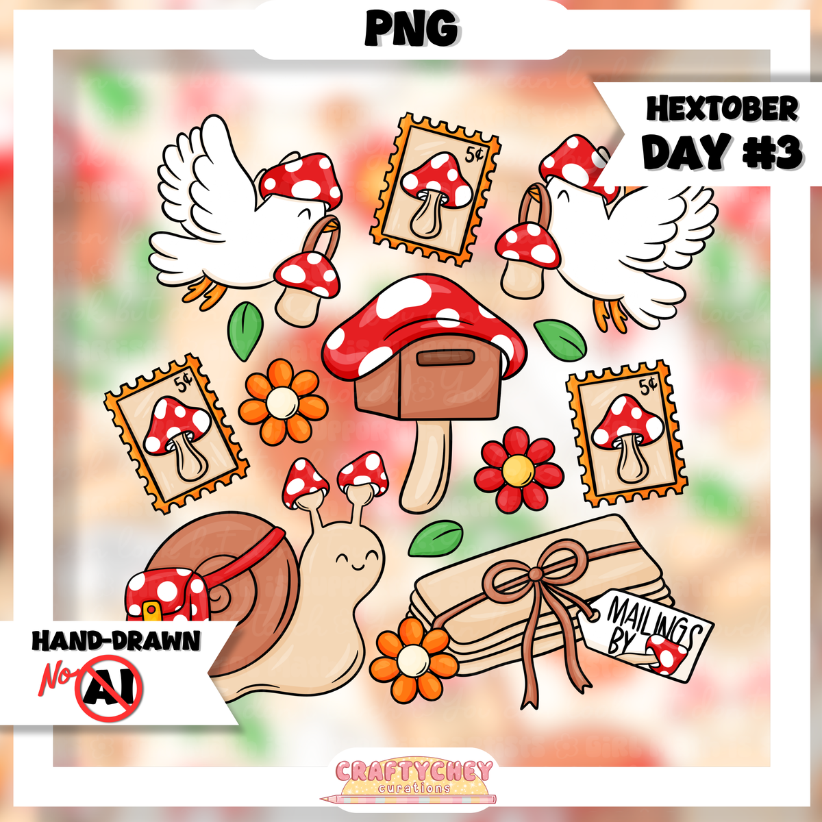 Hextober Day 3: Whimsy (Seamless + PNG)