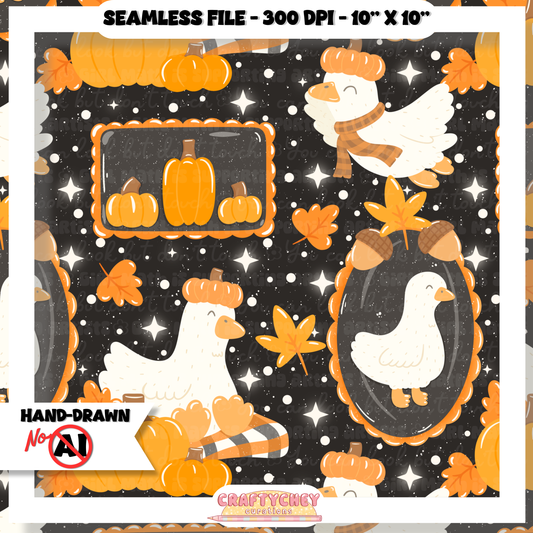 Fall Granny Geese (Seamless + PNG)