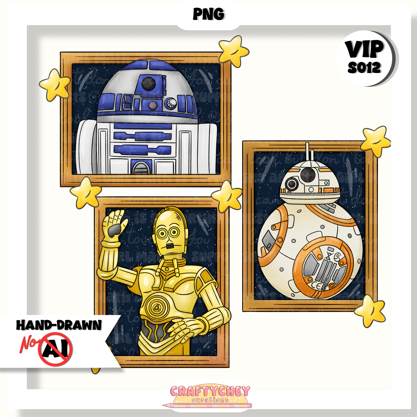Droid Portraits (Seamless + PNG)