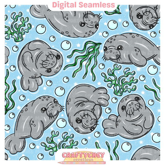 Glowing Manatees (Gray)
