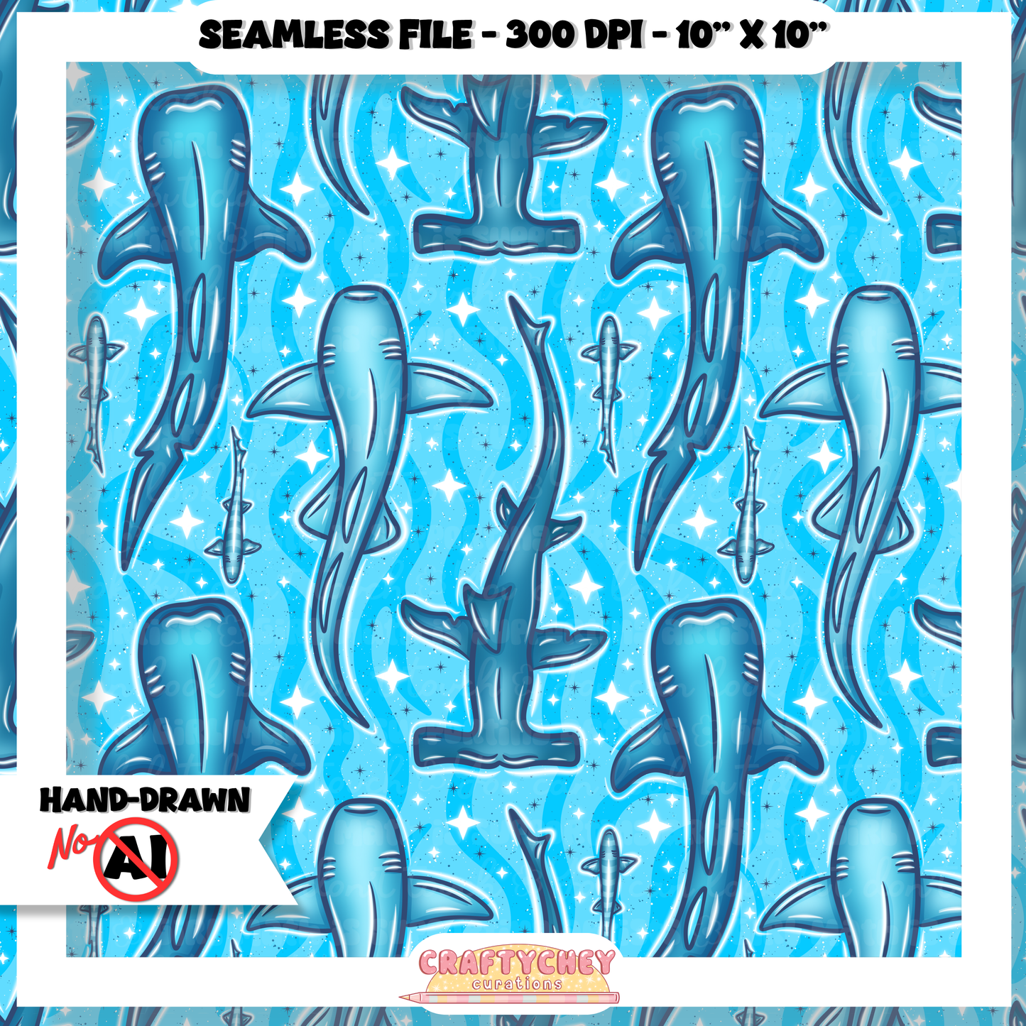 Juicy Summer: Day 5: Jaws (Seamless + PNG)