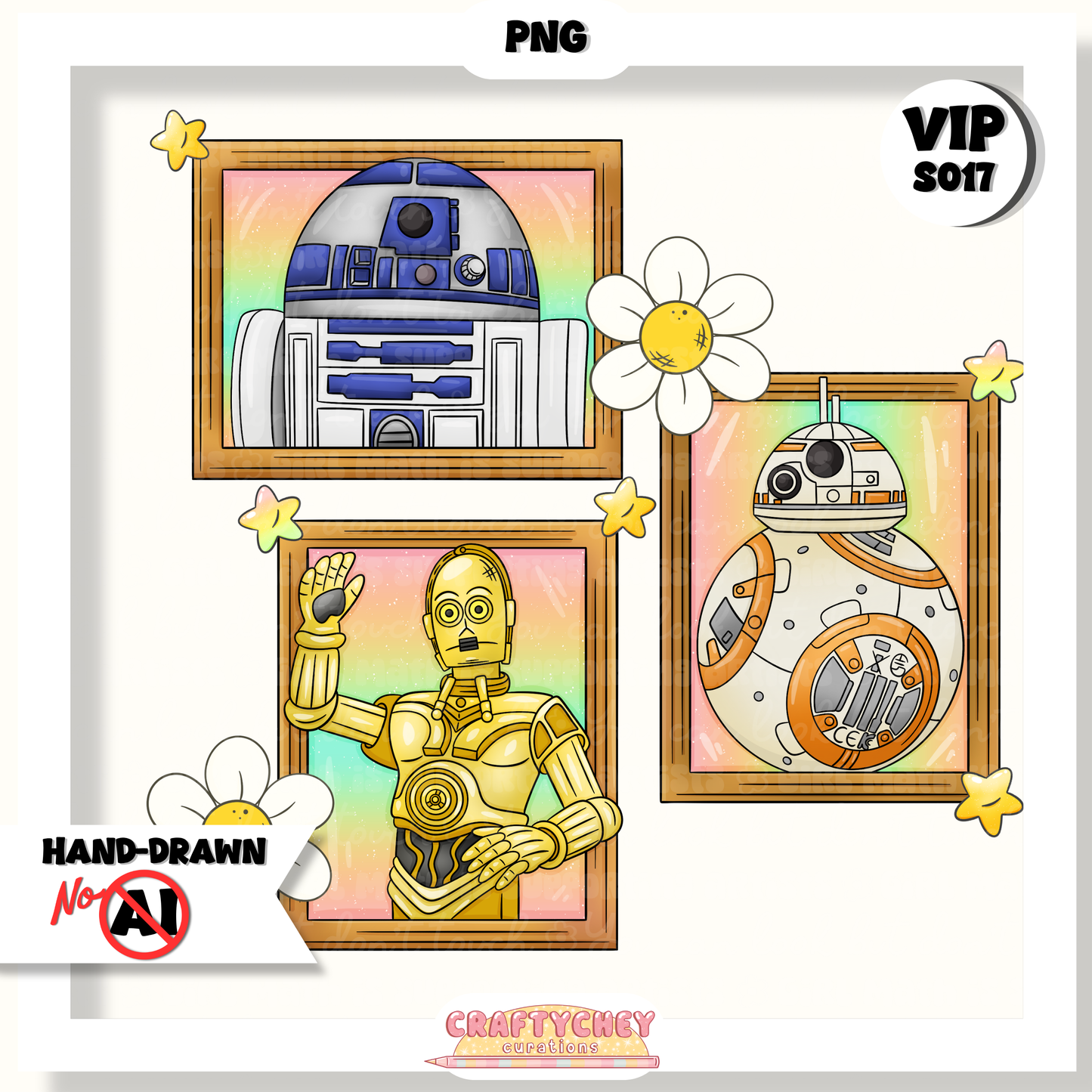 Droid Portraits (Seamless + PNG)