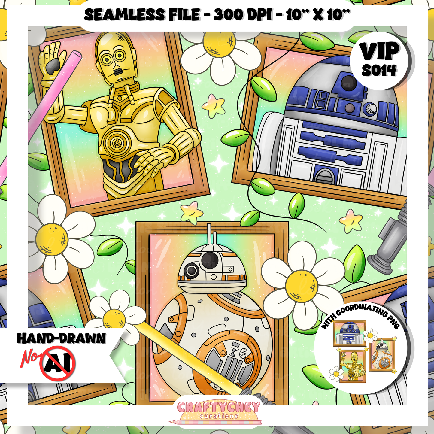 Droid Portraits (Seamless + PNG)
