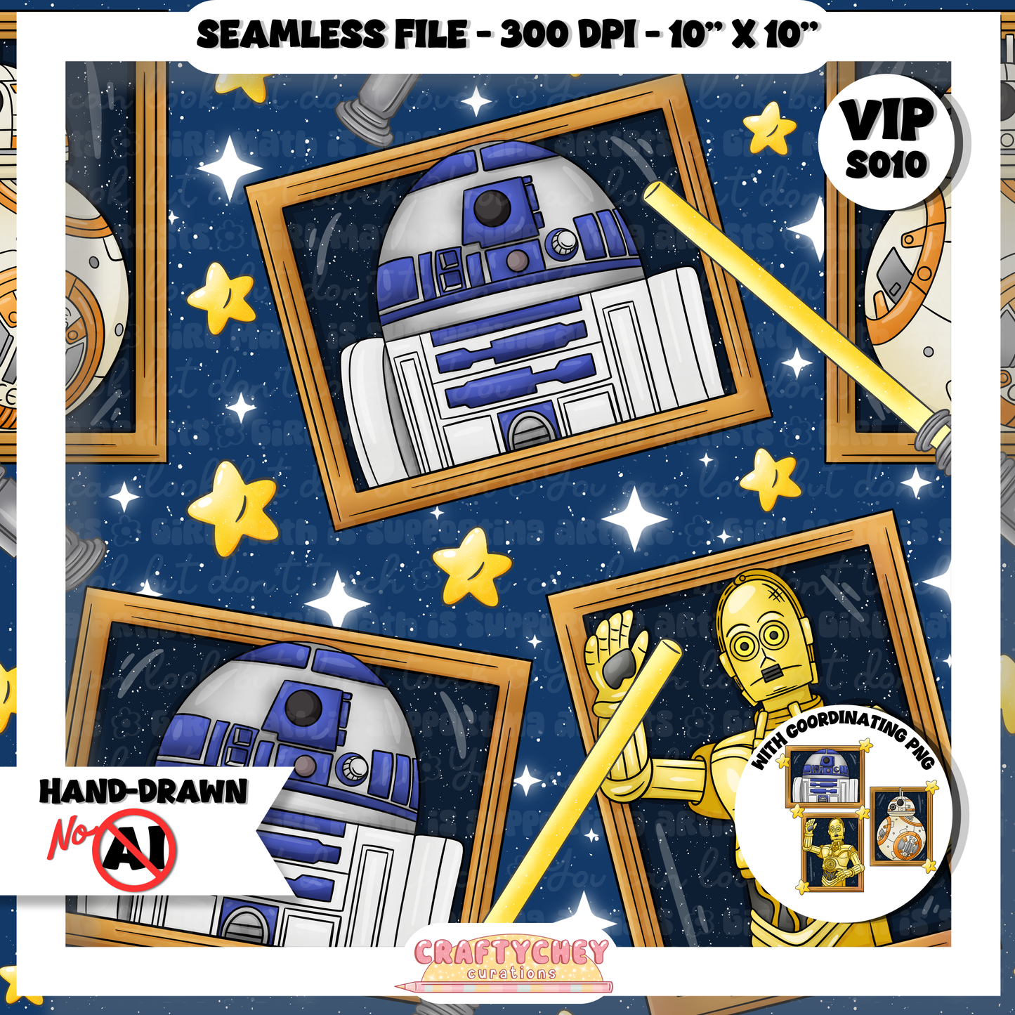 Droid Portraits (Seamless + PNG)