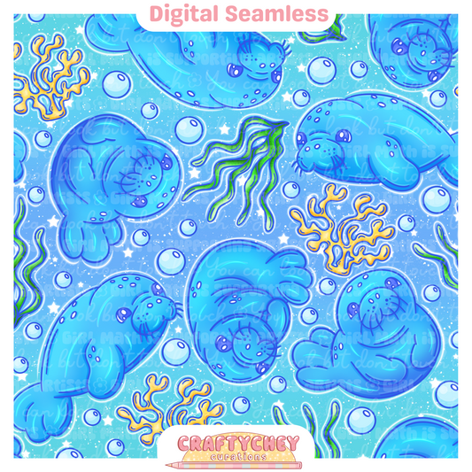 Glowing Manatees (Blue)