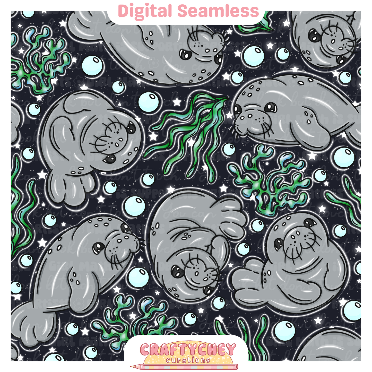 Glowing Manatees (Gray)
