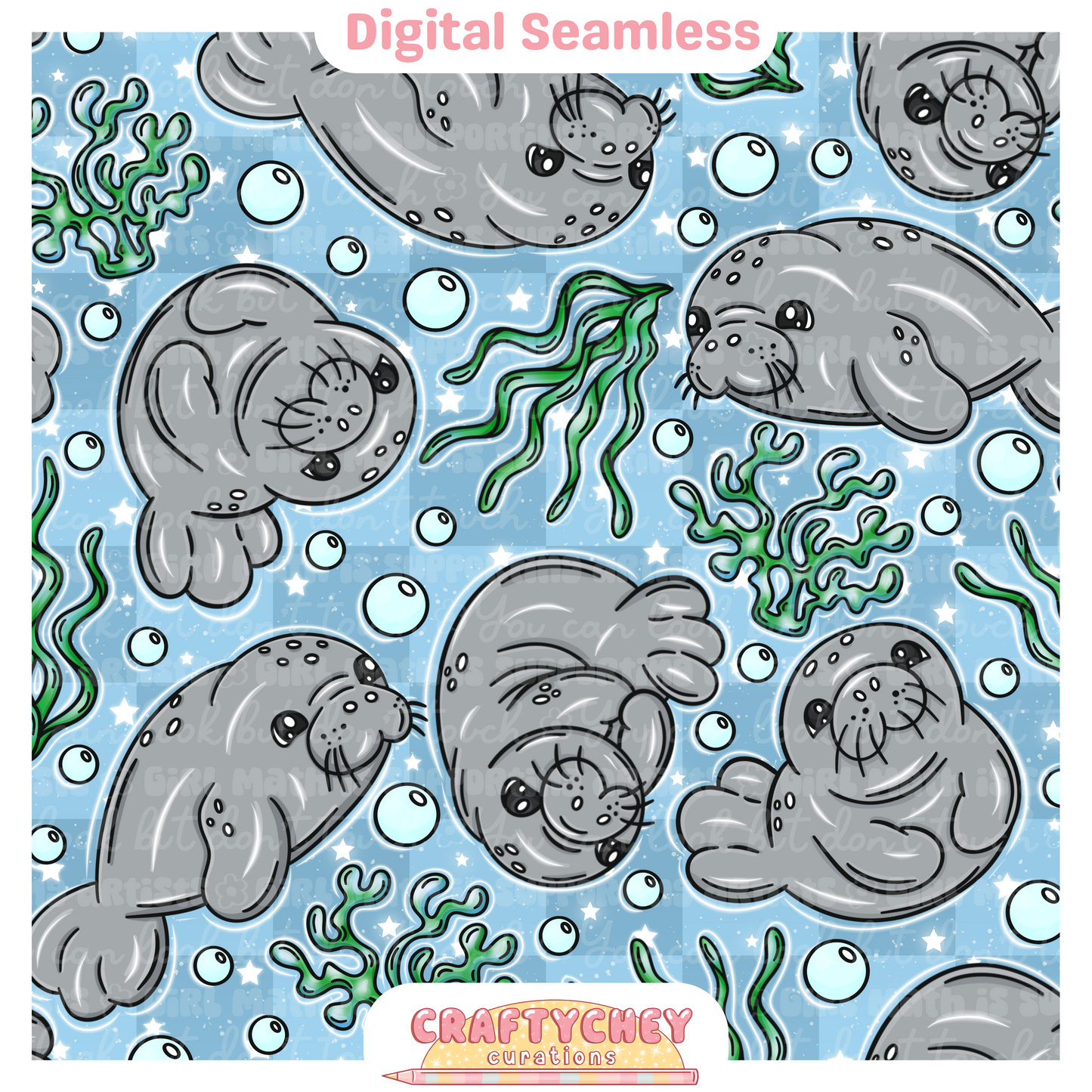 Glowing Manatees (Gray)