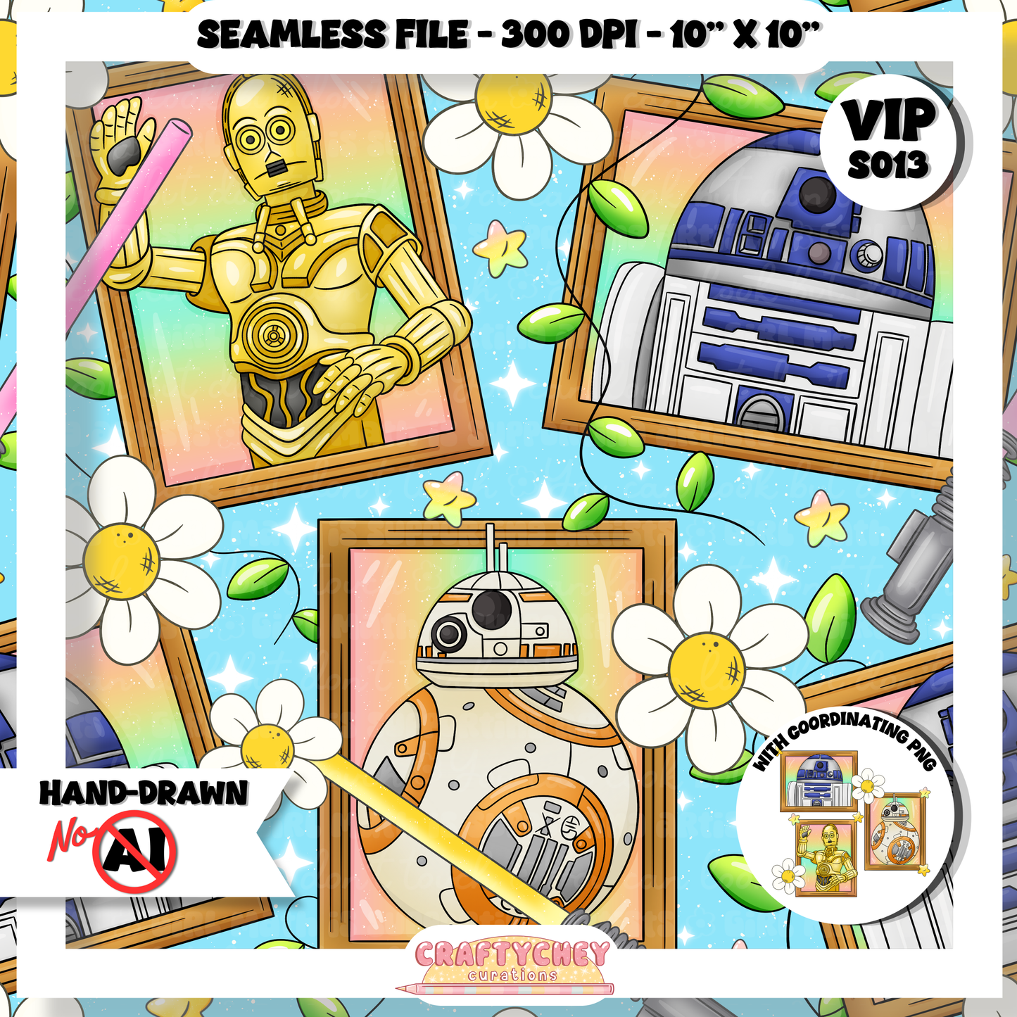 Droid Portraits (Seamless + PNG)