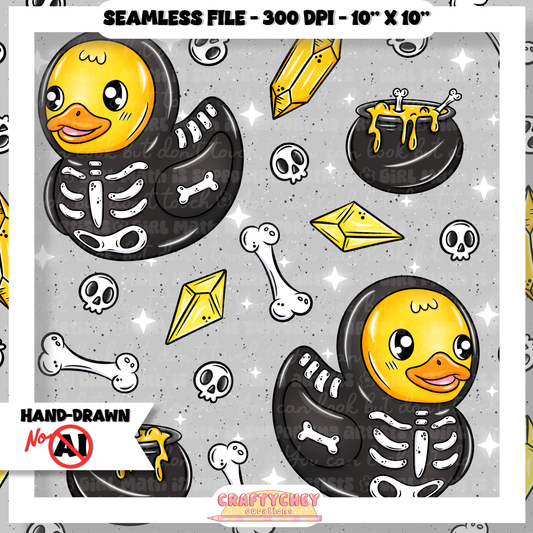 Skeleton Ducks (Seamless + PNG)