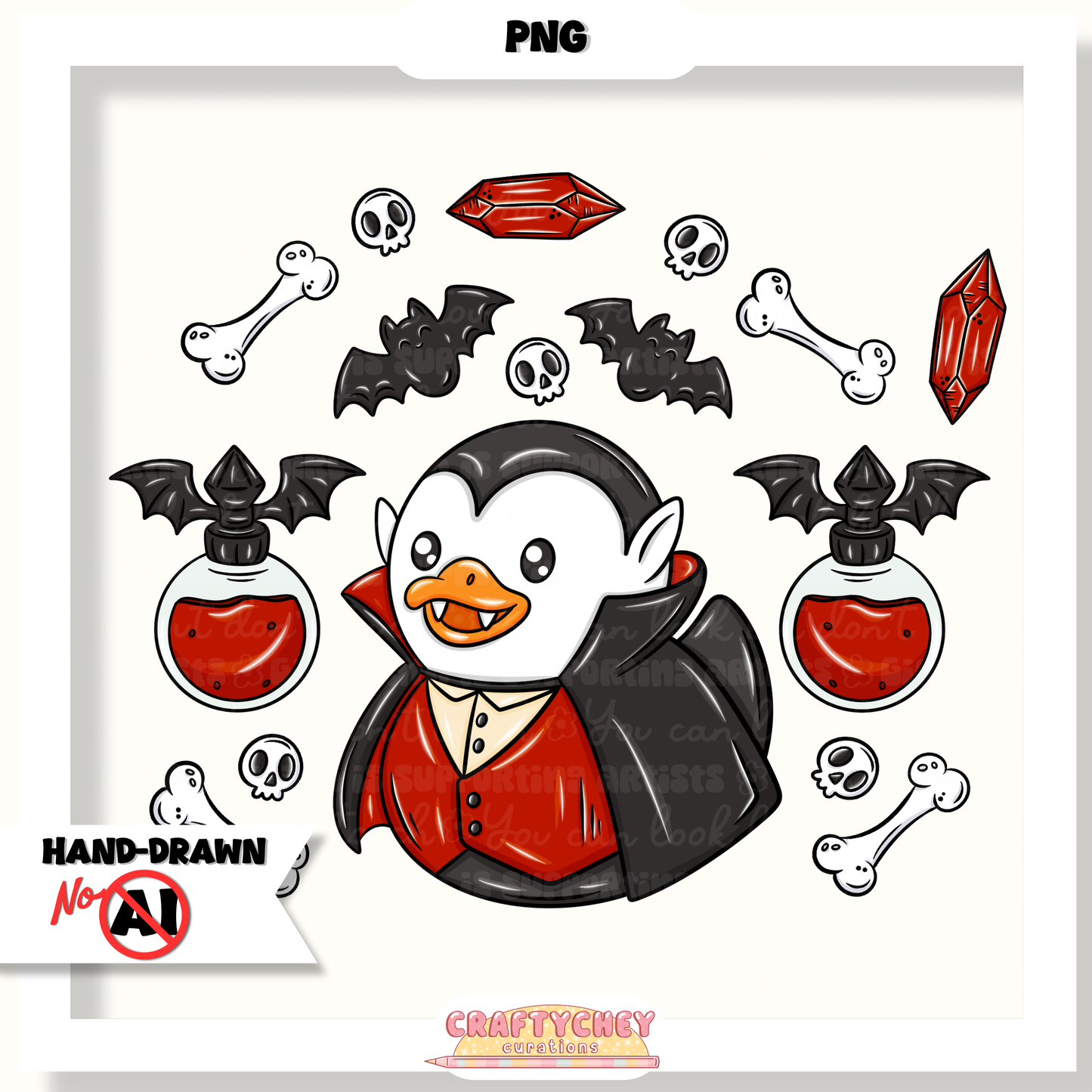 Vampire Ducks (Seamless + PNG)
