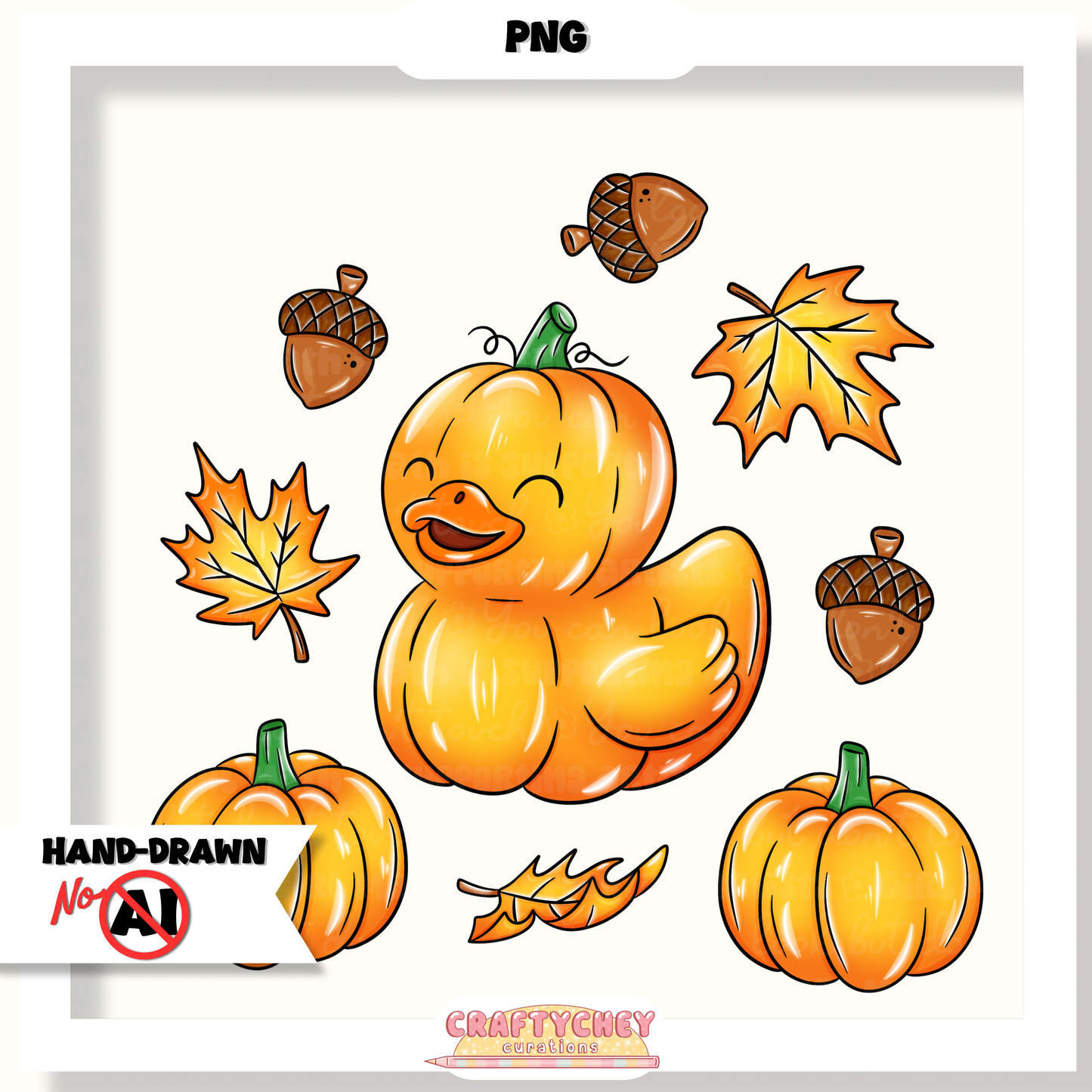 Pumpkin Ducks (Seamless + PNG)