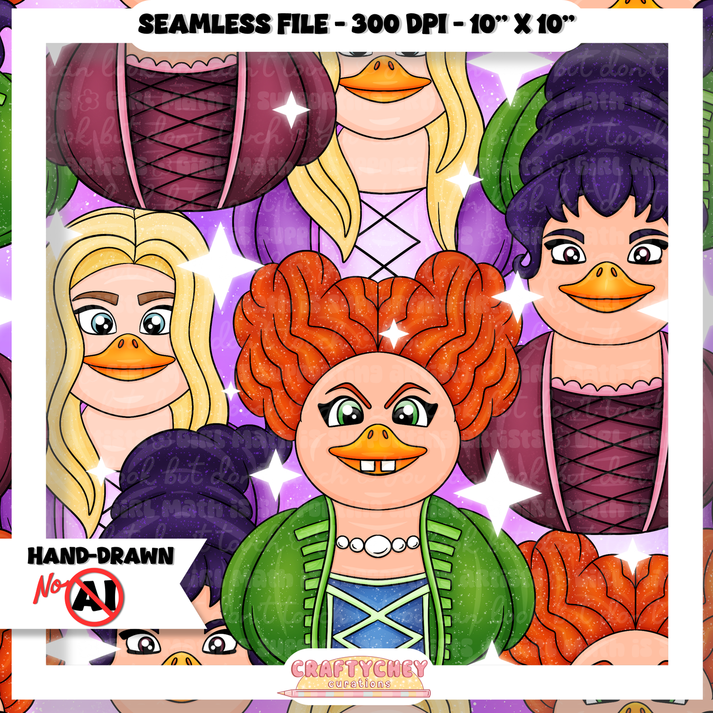 Sister Witch Ducks (Seamless + PNG)