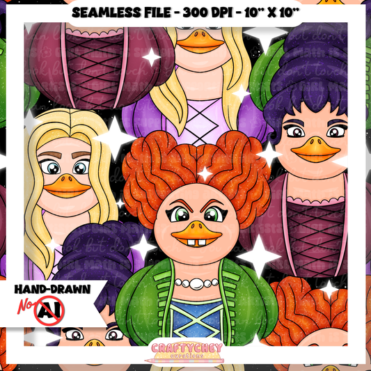 Sister Witch Ducks (Seamless + PNG)