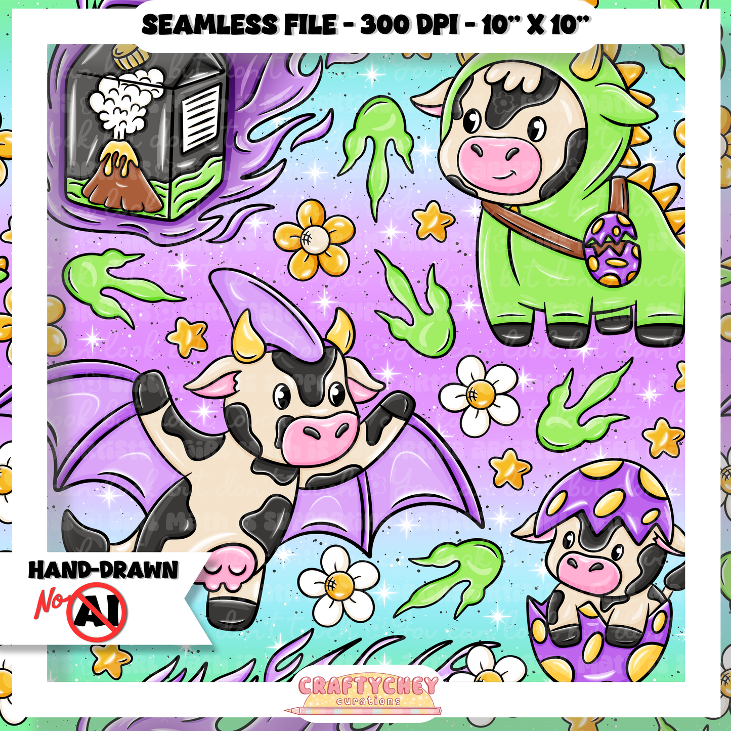 Dino Cows (Seamless + PNG)