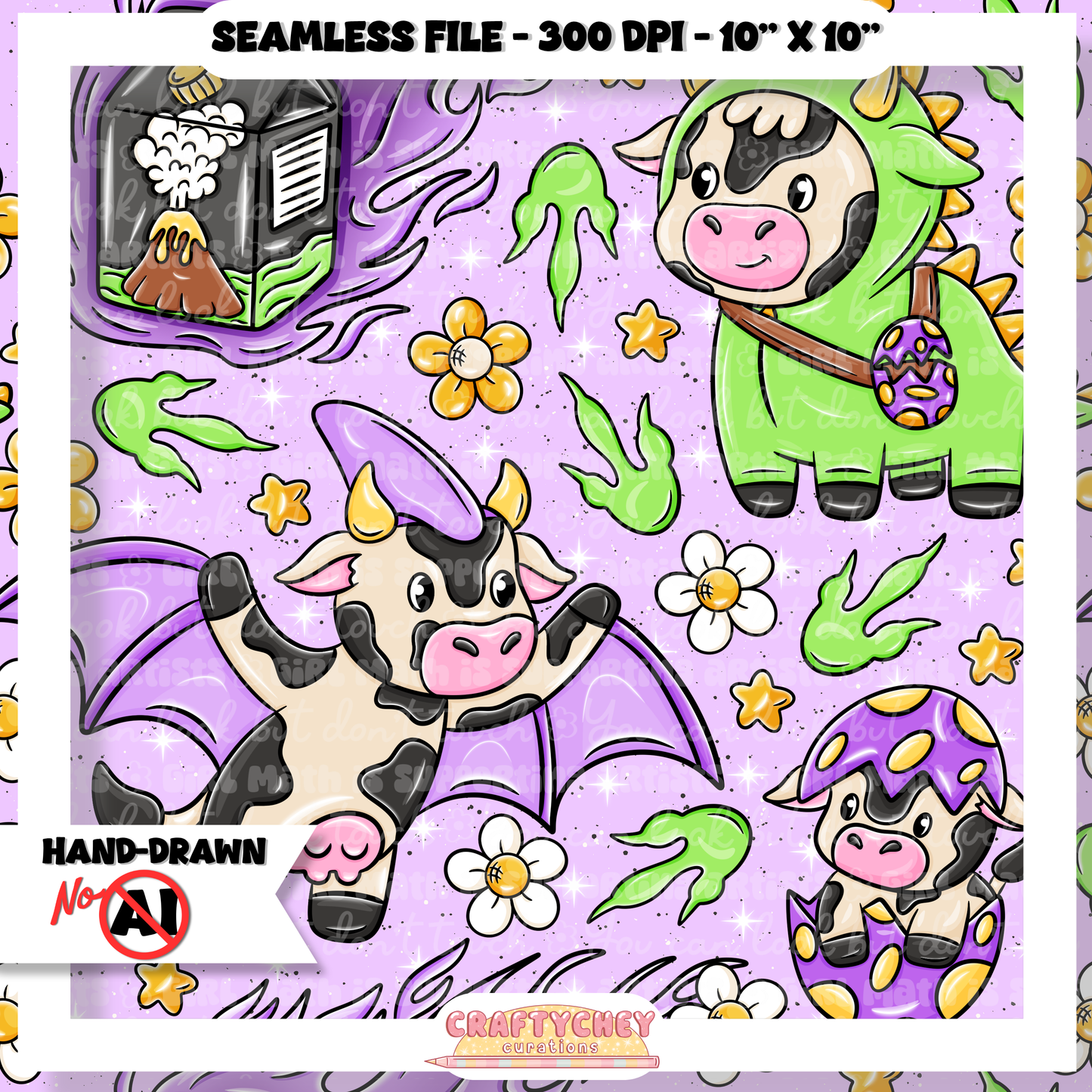 Dino Cows (Seamless + PNG)