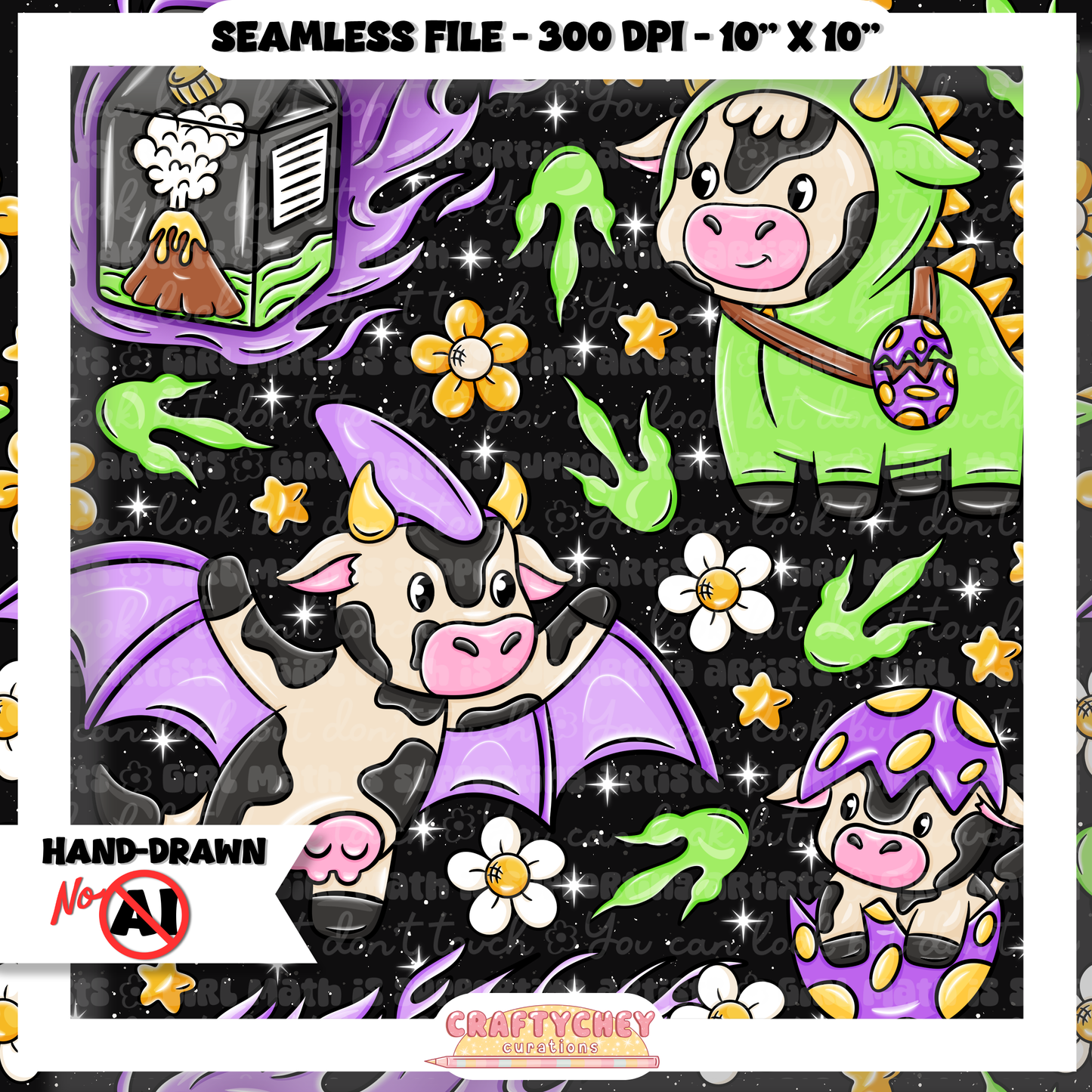 Dino Cows (Seamless + PNG)