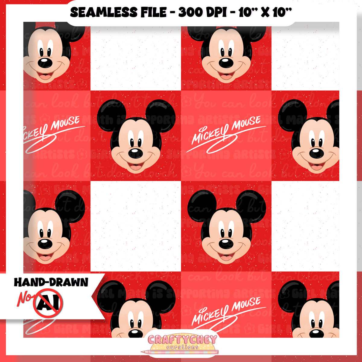 Boy Mouse Signature Quilt (Red)