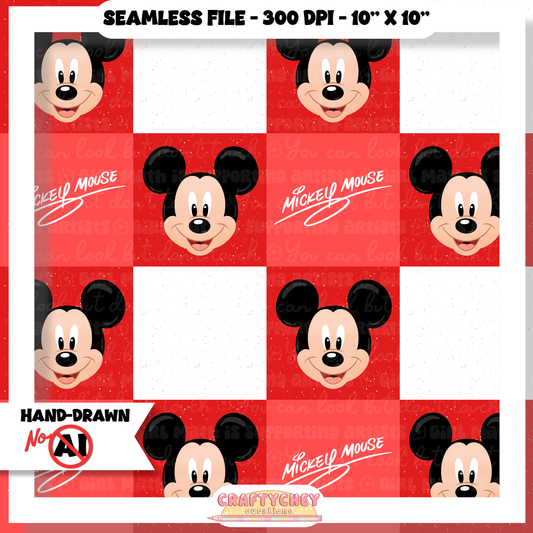 Boy Mouse Signature Quilt (Red)